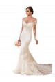 Chapel Train Long Sleeves Lace Ivory Mermaid Wedding Gowns Colchester