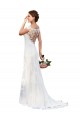 Chapel Train Sleeveless Lace White Sheath Sexy Wedding Dress Colchester