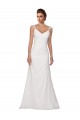Chapel Train Sleeveless Soft Chiffon Ivory V-Neck Sheath Wedding Dress Colchester