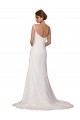 Chapel Train Sleeveless Soft Chiffon Ivory V-Neck Sheath Wedding Dress Colchester