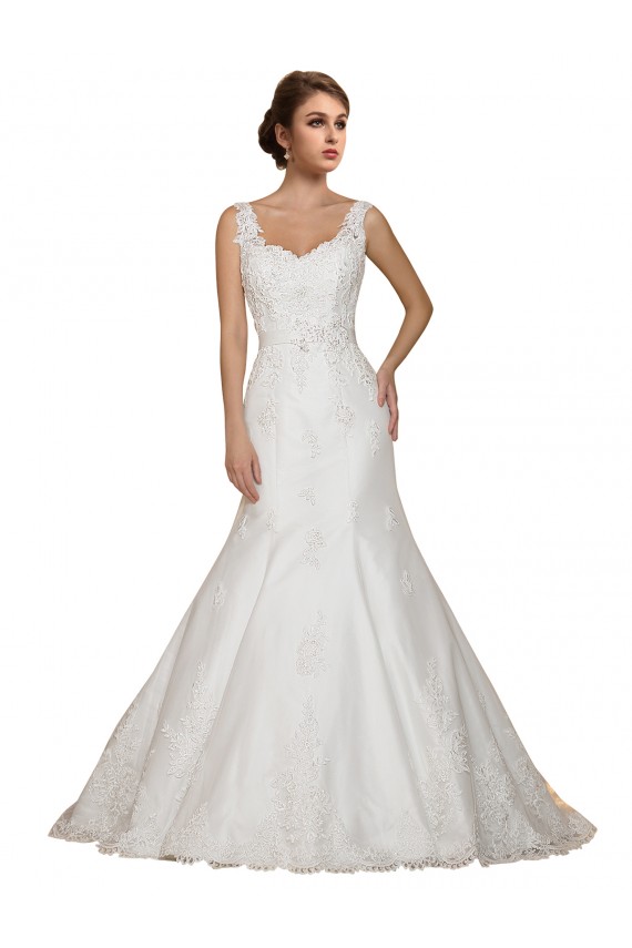 Chapel Train Cap Sleeves Lace Ivory Mermaid Wedding Dress Colchester