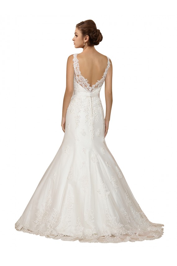 Chapel Train Cap Sleeves Lace Ivory Mermaid Wedding Dress Colchester