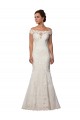 Chapel Train Cap Sleeves Lace Ivory Mermaid Boho Wedding Dress Colchester