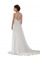 Sweep Train Sleeveless Soft Chiffon Ivory A-Line Boho Wedding Dress Colchester