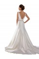 Chapel Train Sleeveless Satin Ivory Mermaid Modern Wedding Dress Colchester