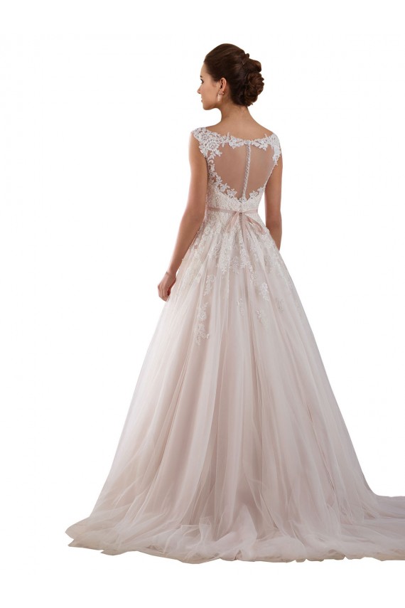 Chapel Train Sleeveless Tulle & Lace Ivory Ball Gown Wedding Dress Colchester