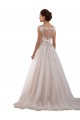 Chapel Train Sleeveless Tulle & Lace Ivory Ball Gown Wedding Dress Colchester