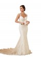 Chapel Train Sleeveless Lace Ivory Sweetheart Mermaid Modern Wedding Dress Colchester