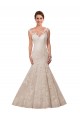 Chapel Train Cap Sleeves Lace White Illusion Neck Mermaid Wedding Dress Colchester