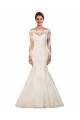 Chapel Train Long Sleeves Lace Ivory Mermaid Sexy Wedding Dress Colchester