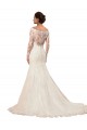 Chapel Train Long Sleeves Lace Ivory Mermaid Sexy Wedding Dress Colchester