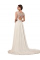 Chapel Train Sleeveless Soft Chiffon Ivory Sheath Wedding Dress Colchester