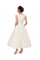 Ankle Length Sleeveless Satin Ivory A-Line Wedding Dress Colchester