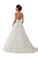 Chapel Train Sleeveless Tulle & Lace Ivory Ball Gown Boho Wedding Dress Colchester