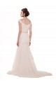 Chapel Train Sleeveless Tulle Ivory Mermaid Beach Wedding Dress Colchester