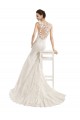 Chapel Train Sleeveless Lace Ivory Illusion Neck Mermaid Wedding Dress Colchester