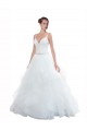 Chapel Train Sleeveless Tulle White Ball Gown Beach Wedding Dress Colchester