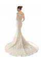 Chapel Train Long Sleeves Tulle & Lace Ivory & Champagne Mermaid Wedding Dress Colchester