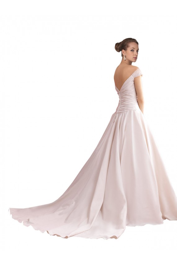 Chapel Train Sleeveless Satin Ivory A-Line Wedding Dresses Colchester