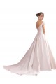 Chapel Train Sleeveless Satin Ivory A-Line Wedding Dresses Colchester