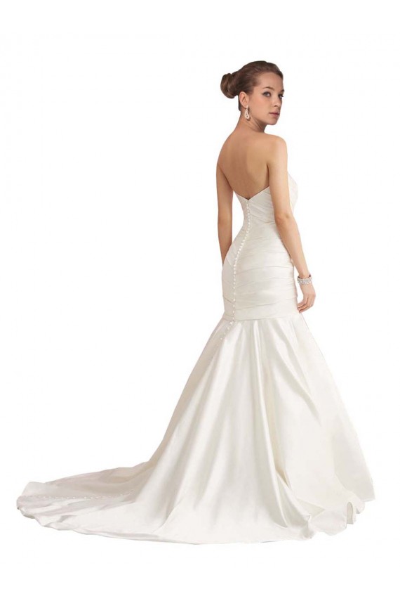 Chapel Train Sleeveless Satin Ivory Strapless Mermaid Beach Wedding Dress Colchester