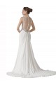Chapel Train Sleeveless Soft Chiffon White Sheath Beach Wedding Dress Colchester