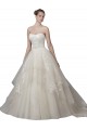 Chapel Train Sleeveless Tulle & Lace Ivory Scoop Neck Ball Gown Wedding Dress Colchester