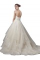 Chapel Train Sleeveless Tulle & Lace Ivory Scoop Neck Ball Gown Wedding Dress Colchester