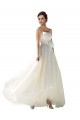 Long Sleeveless Soft Chiffon Ivory A-Line Wedding Dress Colchester