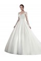 Cathedral Train Long Sleeves Satin & Lace White A-Line Wedding Dress Colchester