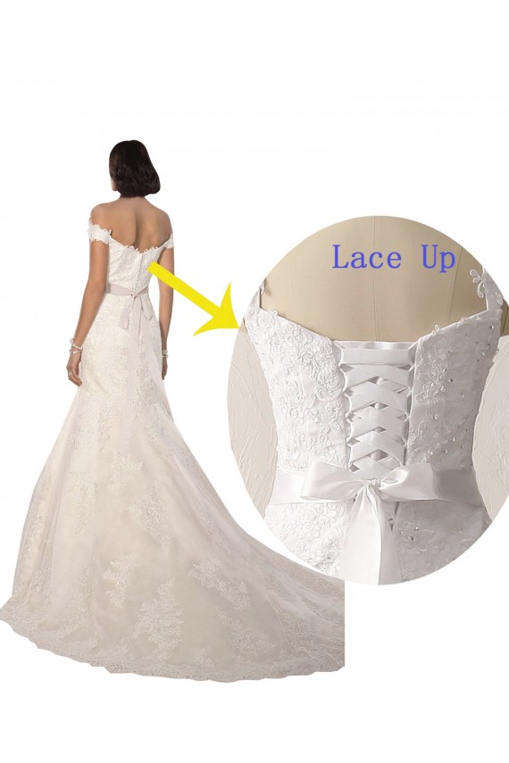 Chapel Train Sleeveless Lace White Mermaid Beach Wedding Dress Colchester