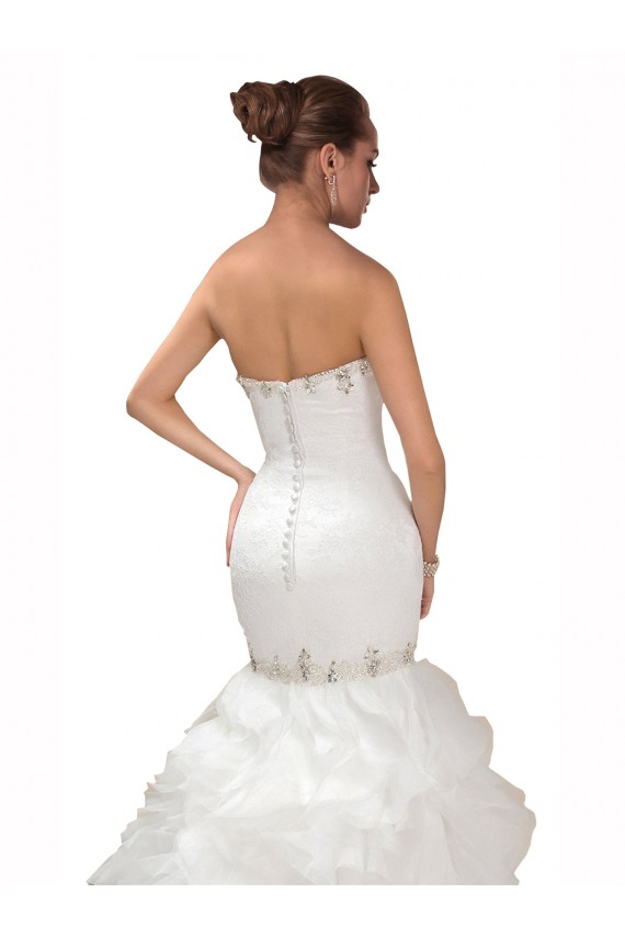 Chapel Train Sleeveless Tulle White Mermaid Wedding Dress Colchester