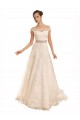 Chapel Train Sleeveless Lace Ivory A-Line Beach Wedding Dress Colchester