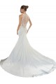 Chapel Train Sleeveless Satin Ivory Mermaid Beach Wedding Gowns Colchester