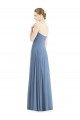 Long Sleeveless Soft Chiffon Dusty Blue Sweetheart A-Line Evening Dress / Bridesmaid Dress Colchester