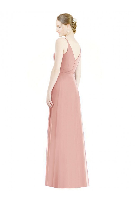 Long Sleeveless Soft Chiffon Bliss Pink A-Line Formal Dress / Bridesmaid Dress Colchester