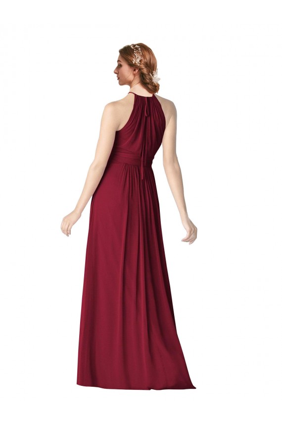 Long Sleeveless Chiffon Burgundy A-Line Evening Gowns / Bridesmaid Dresses Colchester