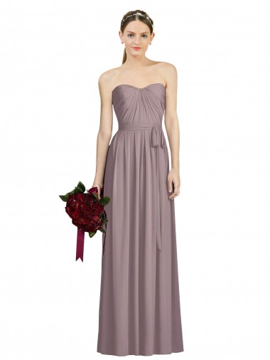 Long Sleeveless Soft Chiffon Dusty Rose A-Line Bridesmaid Dress Colchester