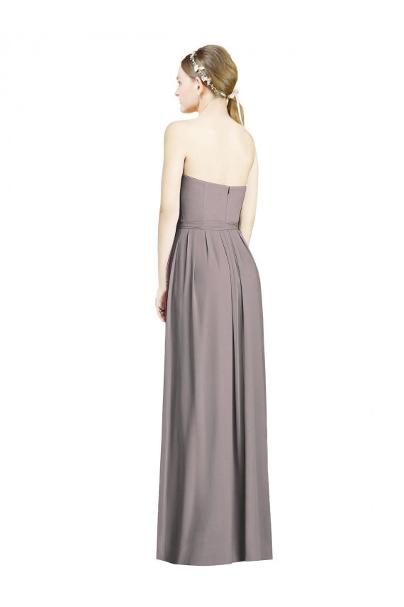 Long Sleeveless Soft Chiffon Dusty Rose A-Line Bridesmaid Dress Colchester