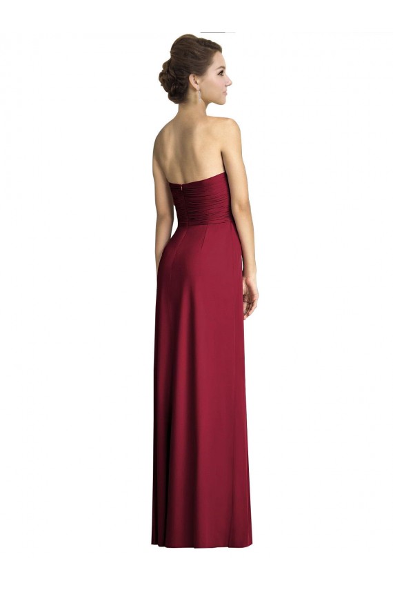 Long Sleeveless Soft Chiffon Burgundy A-Line Formal Dress / Bridesmaid Dress Colchester