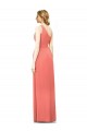 Long Sleeveless Soft Chiffon Coral One Shoulder A-Line Bridesmaid Dress Colchester
