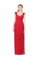 Long Cap Sleeves Soft Chiffon Red A-Line Formal Dress / Bridesmaid Dress Colchester