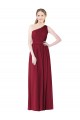 Long Sleeveless Soft Chiffon Burgundy A-Line Bridesmaid Gown Colchester