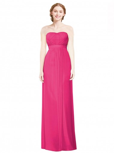 Long Sleeveless Soft Chiffon Azalea Strapless A-Line Bridesmaid Dress Colchester