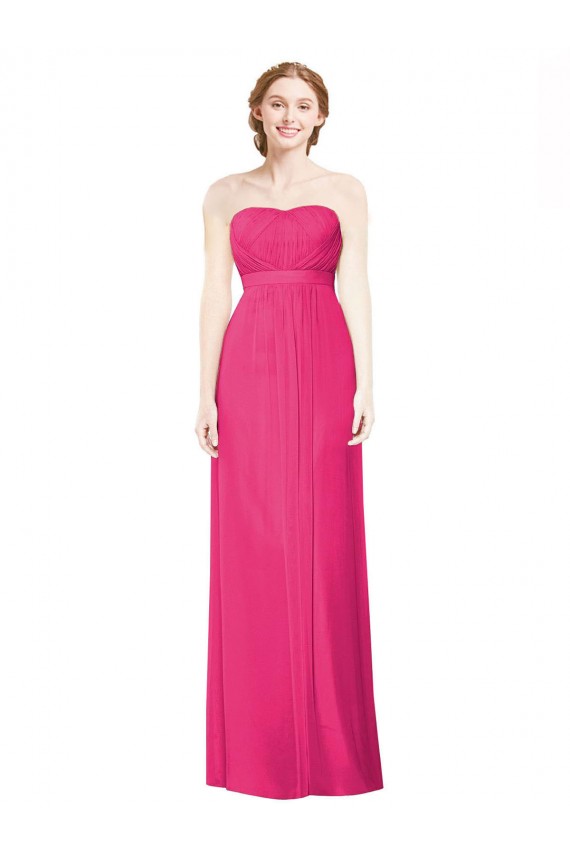Long Sleeveless Soft Chiffon Azalea Strapless A-Line Bridesmaid Dress Colchester