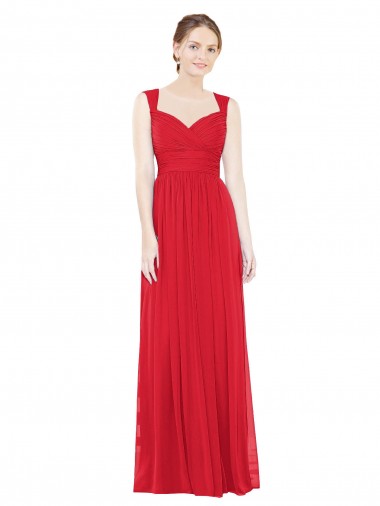Long Sleeveless Chiffon Red A-Line Bridesmaid Dress / Evening Dress Colchester