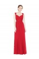 Long Sleeveless Chiffon Red A-Line Bridesmaid Dress / Evening Dress Colchester