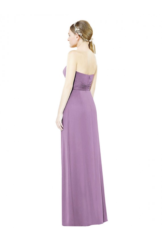 Long Sleeveless Soft Chiffon Dark Lavender Sweetheart A-Line Bridesmaid Dress Colchester