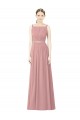Long Sleeveless Soft Chiffon Dusty Pink A-Line Bridesmaid Dress Colchester