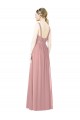 Long Sleeveless Soft Chiffon Dusty Pink A-Line Bridesmaid Dress Colchester